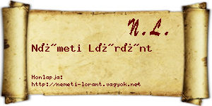 Németi Lóránt névjegykártya