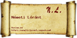 Németi Lóránt névjegykártya